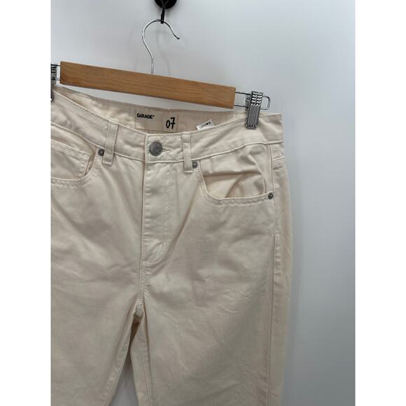 Garage Jeans Women Size 7 Cream Denim High Rise Straight Denim Cotton Pockets - Picture 4 of 8